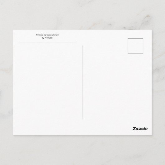 無数の草の貝殻(北斎) ポストカード (裏面)