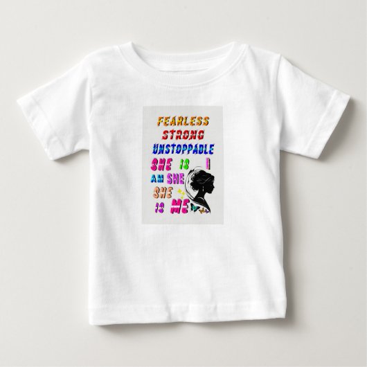 無敵で強い止められない 彼女は ベビーTシャツ (正面)