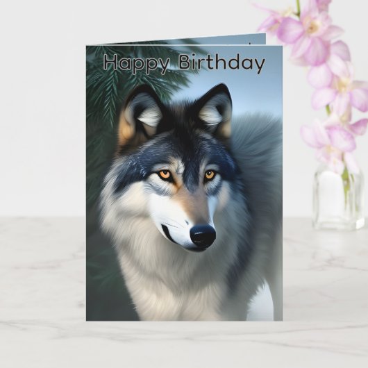無敵の北極オオカミの誕生日カード カード (蘭)