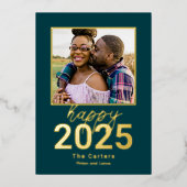 無敵の年箔 おめでとうございます 新年の写真カード 箔シーズンカード (正面)