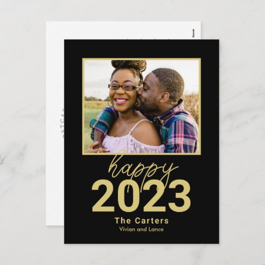 無敵の年 編集可能 カラー 新年のポストカード シーズンポストカード (正面/裏面)