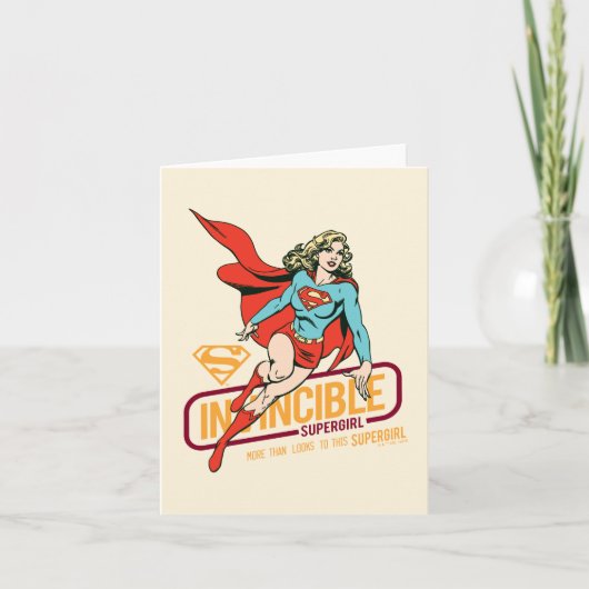 無敵スーパーガールレトログラフィック ノートカード (正面)