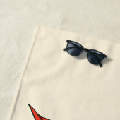 無敵スーパーガールレトログラフィック ビーチタオル (インサイチュ)