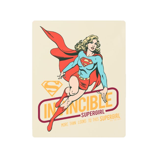 無敵スーパーガールレトログラフィック メタルプリント (正面)