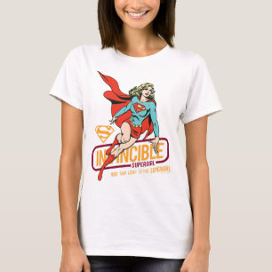無敵スーパーガールレトログラフィック Tシャツ