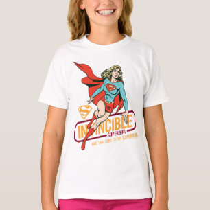 無敵スーパーガールレトログラフィック Tシャツ