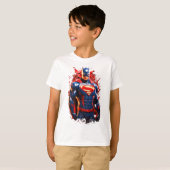 無敵ヒーロー：子供の耐久すごいデザイン。 Tシャツ (正面フル)