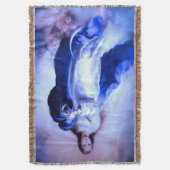 無斑の受胎ブルー スローブランケット (正面縦)