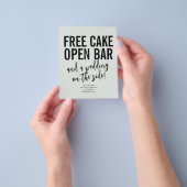 無料おもしろいケーキオープンバー結婚式の日付を保存 チラシ (手)