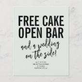 無料おもしろいケーキオープンバー結婚式の日付を保存 チラシ (正面)