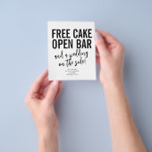 無料おもしろいケーキオープンバー結婚式の日付を保存 チラシ (手)