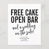 無料おもしろいケーキオープンバー結婚式の日付を保存 チラシ (正面)
