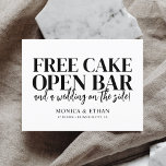 無料おもしろいケーキオープンバー結婚式の日付を保存 案内ポストカード<br><div class="desc">愛と笑い祝と結婚の至福への喜びの旅の準備ができているか？私たちパーソナライズされたの「Save the Date」カードは、おもしろいと愛に満ちたお祝いを楽しく覗き込んでゲストを待っている。生意気で魅力的引用文の「フリーケーキ、オープンバー、サイド結婚の」で、お客様の顔にスマイルを提供し、特別な日のカレンダーをマークする！私たちカスタムの鏡デザインのカードは、To-Be-Be-Be-Be-Beの愛の間だけでなく結婚、そのお祝いの陽気な精神を待ち望む人々の愛を生み出すために作られている。引用文お洒落はデザイン要素の中で味わいエレガントよく印刷され、ユーモアと洗練の美しいバランスを確保する。あなたの名前と結婚日付はエレガントに刻まれ、各カードはホライゾンの大切喜ばしい大事な行事を思い出させる。自分の好きな「日付を保存する」カードを作るプロセスは、あなたの愛の物語と同じくらいスムーズである。あなたの名前と日付を提供結婚し、私たちの洗練されたデザインの範囲から選択し、私たちはユニークなカードに引用文の本質を注入すよくはしゃぐる。印刷の質と詳細への細心の注意は、各カードが笑いと愛の小さいながらも重要な象徴であることを保証し、一緒にあなたの旅をカプセル化する。私たちパーソナライズされたの「日付を保存」カードで、あなたは単に日付を共有するだけでなく、ウィムシーのtouchと喜びに満ちたお祝いの約束。愛する人々に招待状を与え、愛、笑い、そして楽しい一日の後に彼らのカレンダーをマークする時に、期待をユーモアのダッシュで構築しよう。この文字は、次のゲームのおもしろい、愛情と祝意の精神を強調することを目的とし結婚て、「日付を保存」カードを楽しい大事な行事に楽しい前奏曲にする。</div>