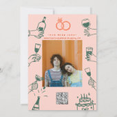 無料おもしろいドリンクレトロコンテンポラリー セーブザデート (裏面)