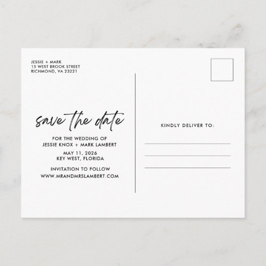 無料おもしろいドリンク予算の結婚式の日付を保存 案内ポストカード (裏面)