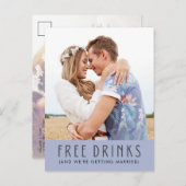 無料おもしろいドリンク写真の予算日付を保存 案内ポストカード (正面/裏面)