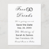 無料おもしろいドリンク写真ウェディング日付を保存 チラシ (正面)