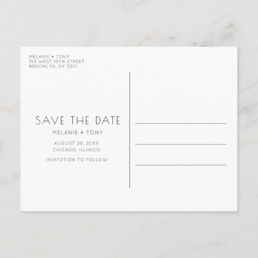 無料おもしろいドリンク写真ウェディング日付を保存 案内ポストカード (裏面)