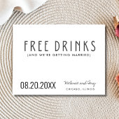 無料おもしろいドリンク写真ウェディング日付を保存 案内ポストカード