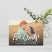 無料おもしろいドリンク写真セーブ・ザ・デート案内 招待状 (スタンド正面)