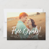 無料おもしろいドリンク写真セーブ・ザ・デート案内 招待状 (正面)