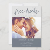 無料おもしろいドリンク写真モダン結婚の セーブザデート (正面)