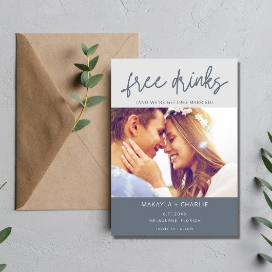 無料おもしろいドリンク写真モダン結婚の セーブザデート