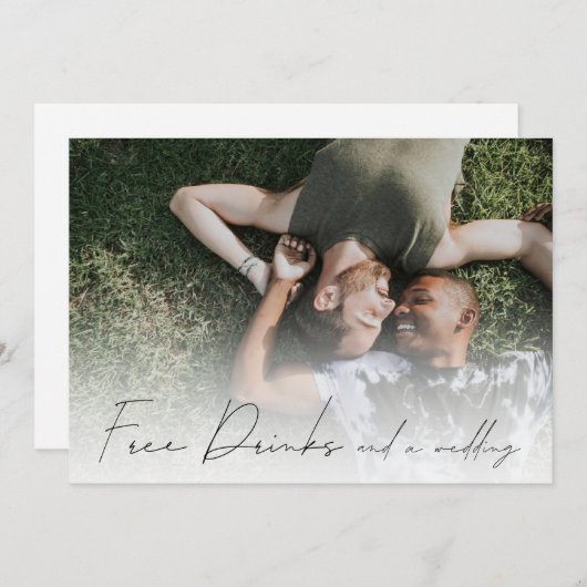 無料おもしろいドリンク写真LGBTゲイ日付を保存 案内状 (正面/裏面)