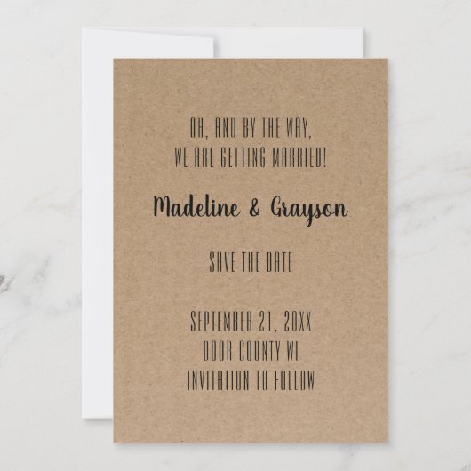 無料おもしろいドリンク結婚のクラフト日付を保存 セーブザデート (裏面)