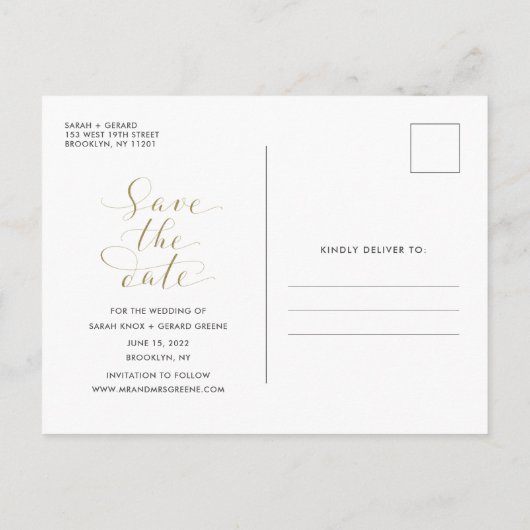 無料おもしろいドリンク結婚のグレーの日付を保存 案内ポストカード (裏面)