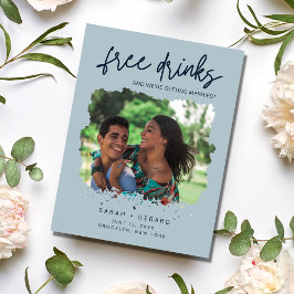 無料おもしろいドリンク結婚式の日付を保存 案内ポストカード