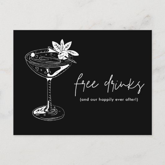 無料おもしろいドリンク結婚式の日付を保存 案内ポストカード (正面)