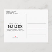 無料おもしろいドリンク2つの写真結婚式の日付を保存 案内ポストカード (裏面)