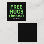 無料おもしろいハグだけ頼家族皮肉とおもしろい スクエア名刺 (正面/裏面)