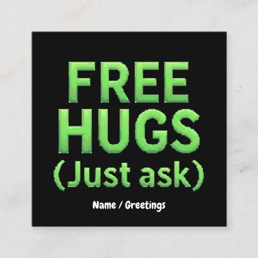 無料おもしろいハグだけ頼家族皮肉とおもしろい スクエア名刺 (正面)