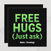 無料おもしろいハグだけ頼家族皮肉とおもしろい 招待状 (正面/裏面)