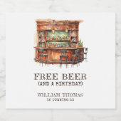 無料おもしろいビール大人誕生日任意の年齢 ビールラベル (シングルラベル)