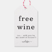 無料おもしろいワインが私のメイド・オブ・オーナー（花嫁付き添い人）ラベル ギフトタグ (裏面)