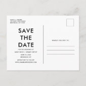 無料おもしろい不透明な写真結婚式の日付を保存 案内ポストカード (裏面)