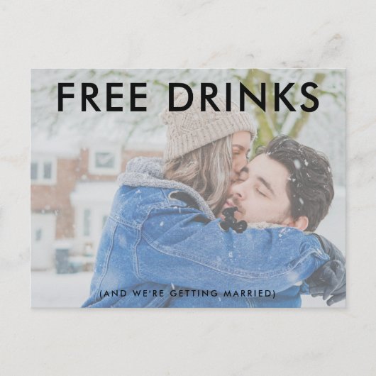 無料おもしろい不透明な写真結婚式の日付を保存 案内ポストカード (正面)