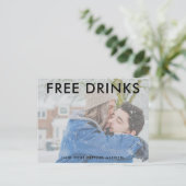 無料おもしろい不透明な写真結婚式の日付を保存 案内ポストカード (スタンド正面)