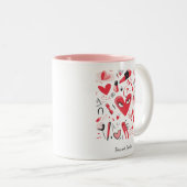 無料で素晴らしいバレンタインデーコーヒーマグ ツートーンマグカップ (正面右)