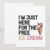 無料のアイスクリーム目当てでここにいるの 面白いギフト 招待状 (正面/裏面)