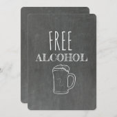 無料のアルコール | 介添人 | ベストマン 面白いプロポーズ 招待状 (正面/裏面)