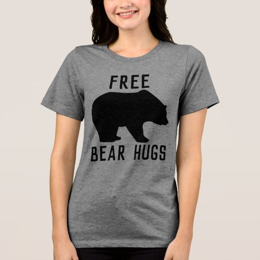 無料のクマの抱擁 楽しいTシャツ トライブレンドTシャツ (正面)