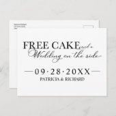 無料のケーキおもしろい結婚式の日付を保存する非写真 ポストカード (正面/裏面)