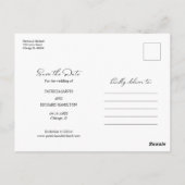 無料のケーキおもしろい結婚式の日付を保存する非写真 ポストカード (裏面)