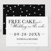 無料のケーキおもしろい結婚式の日付を保存する非写真 招待状 (正面/裏面)