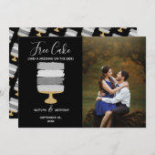 無料のケーキ 面白い 現代の写真 ウェディング セーブ・ザ・デート (正面/裏面)