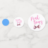 無料のスローまたはピンクの弓ジェンダーの表示パーティー コンフェッティ (裏面)